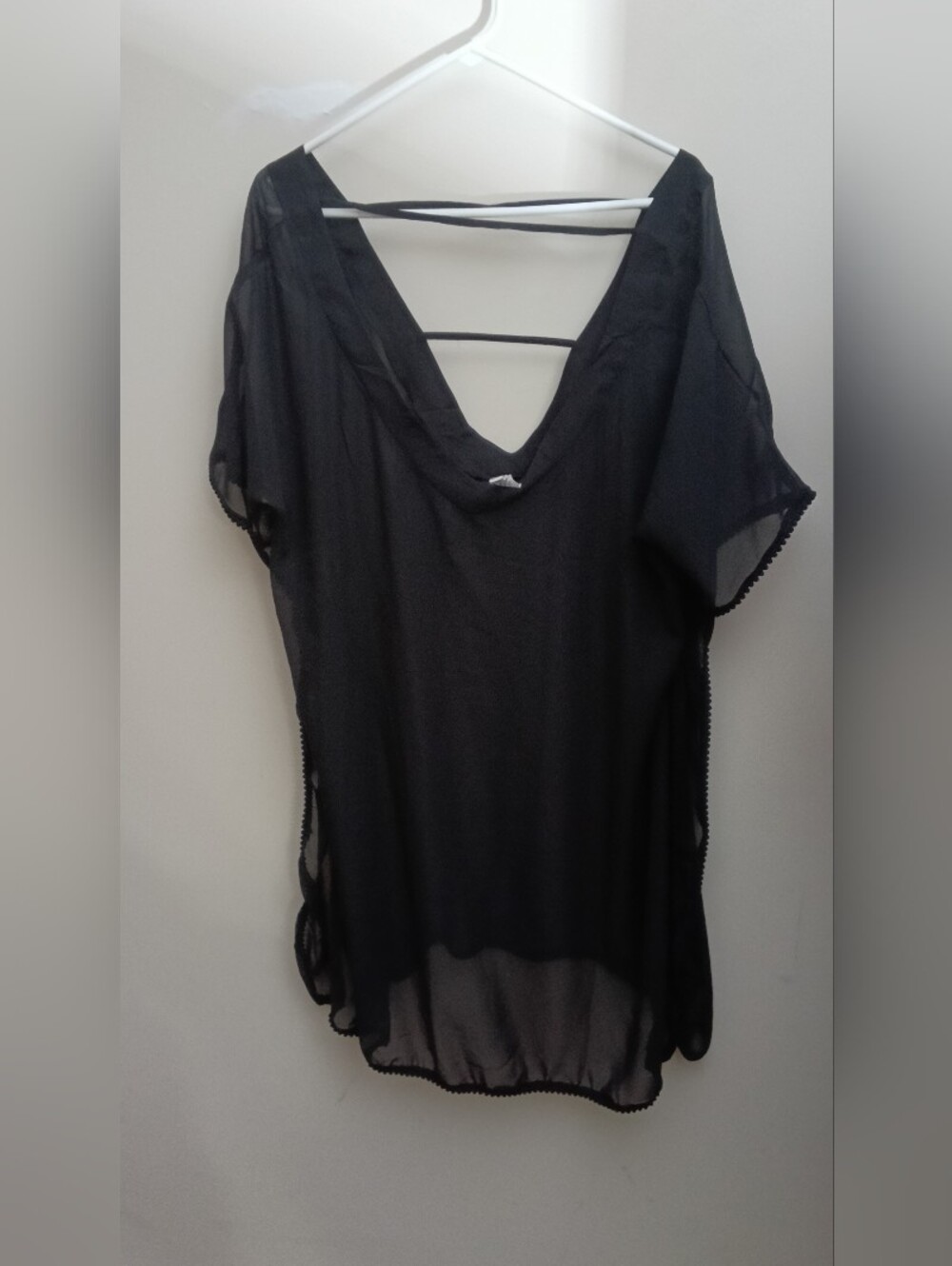 MAZU SWIM Sheer Black V-Neck Swim Cover-Up SIZE 2X - Picture 6 of 8